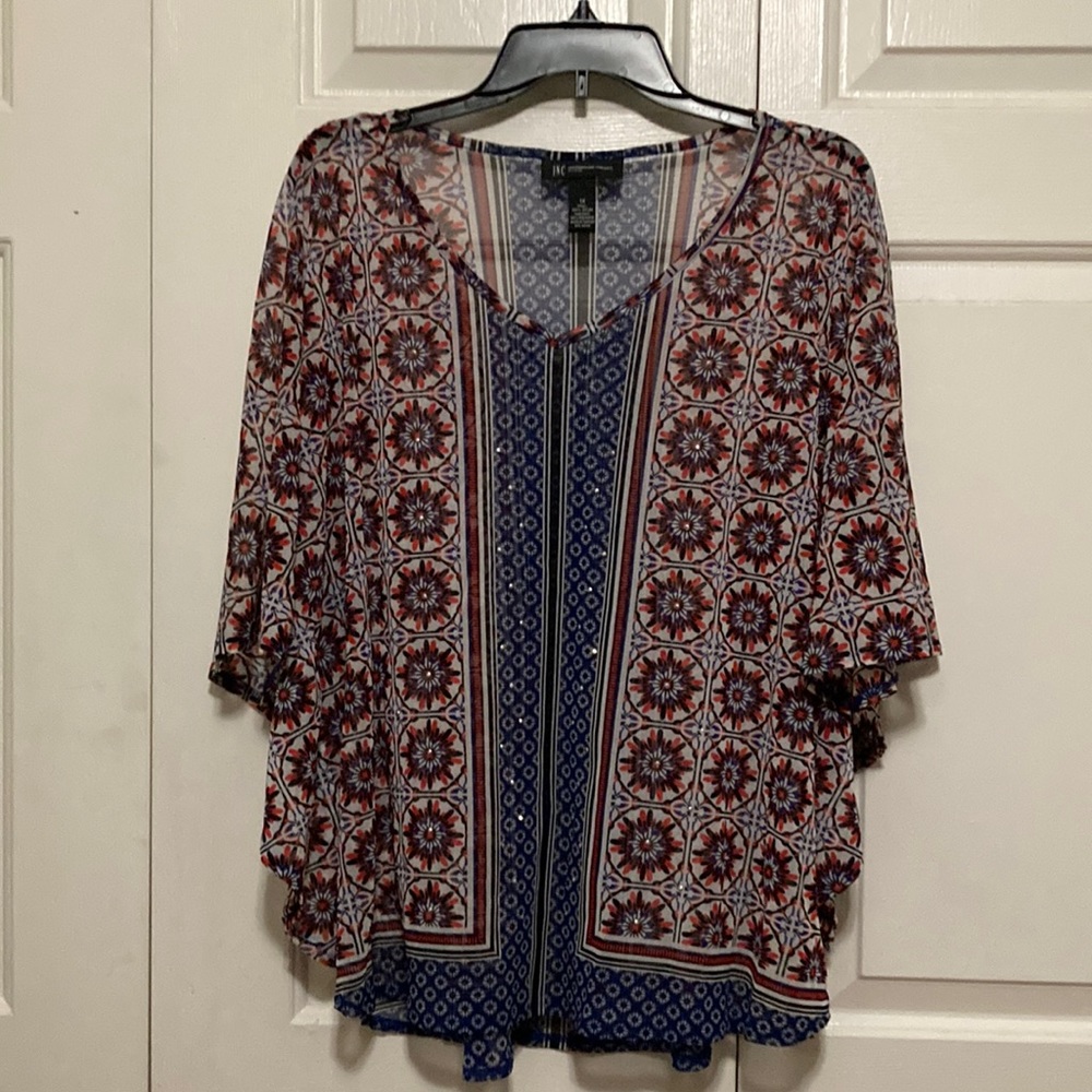 INC bohemian print top